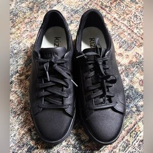 Kizik Vegas Hands Free Leather Black Casual Comfort Sneaker Shoes Size 8.5/10